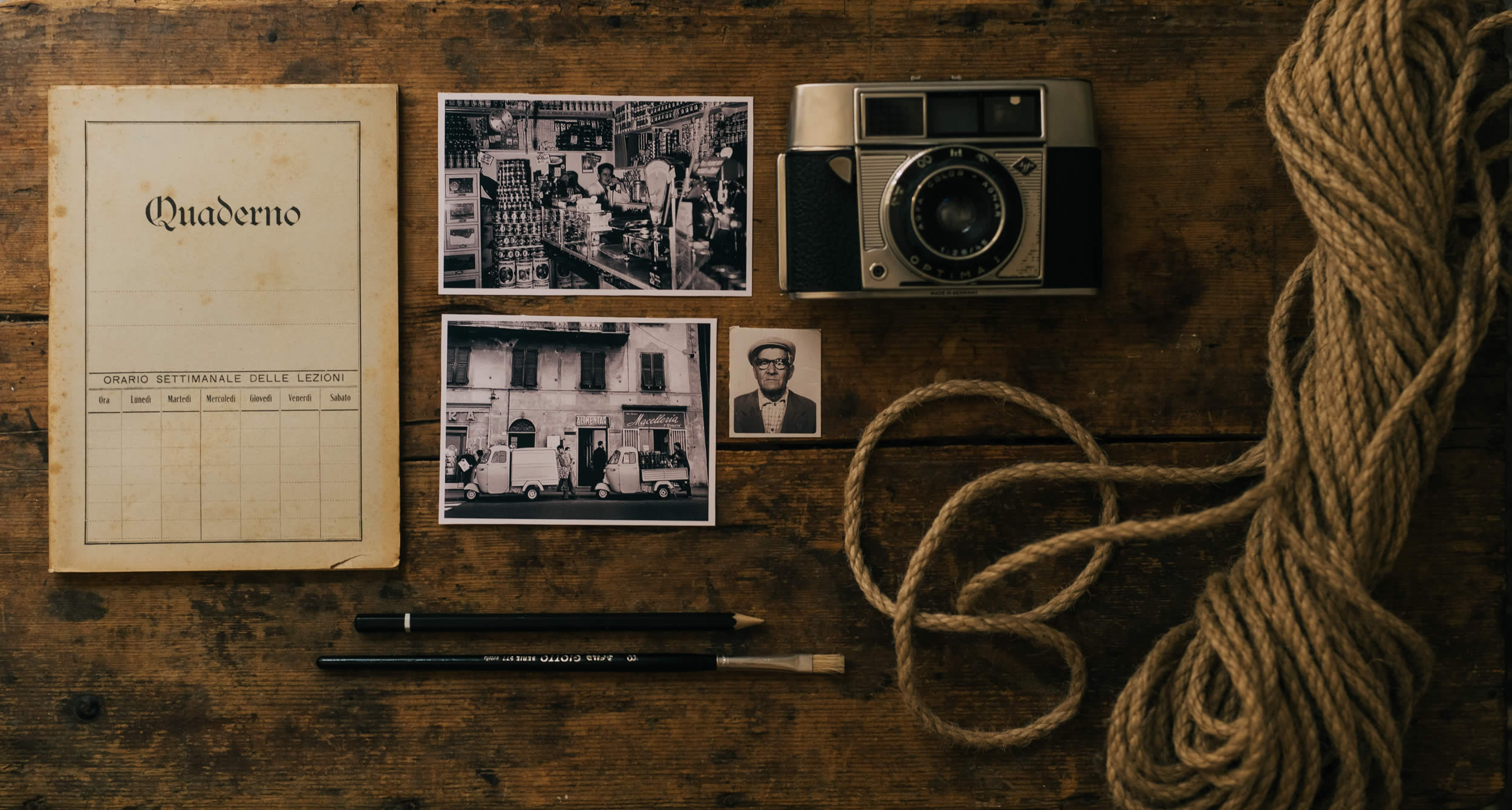 Family photographs and a notebook from the history of L’Orto di Beppe