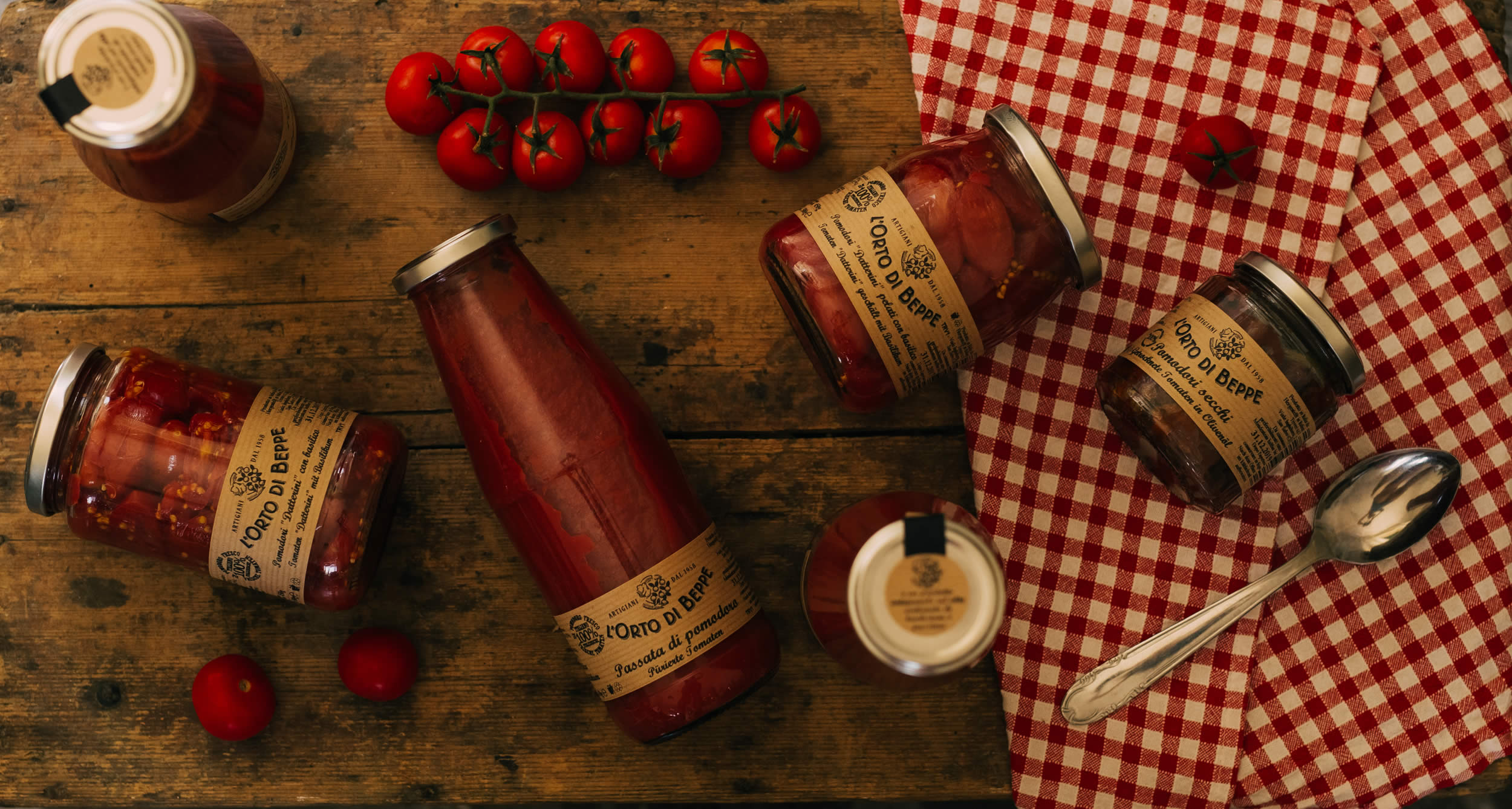 Tomato preserves and fresh tomatoes from L’Orto di Beppe