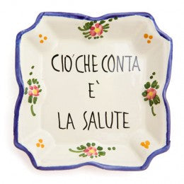 Hand-painted Castelli majolica tray by Antonio Di Francesco of IDEART