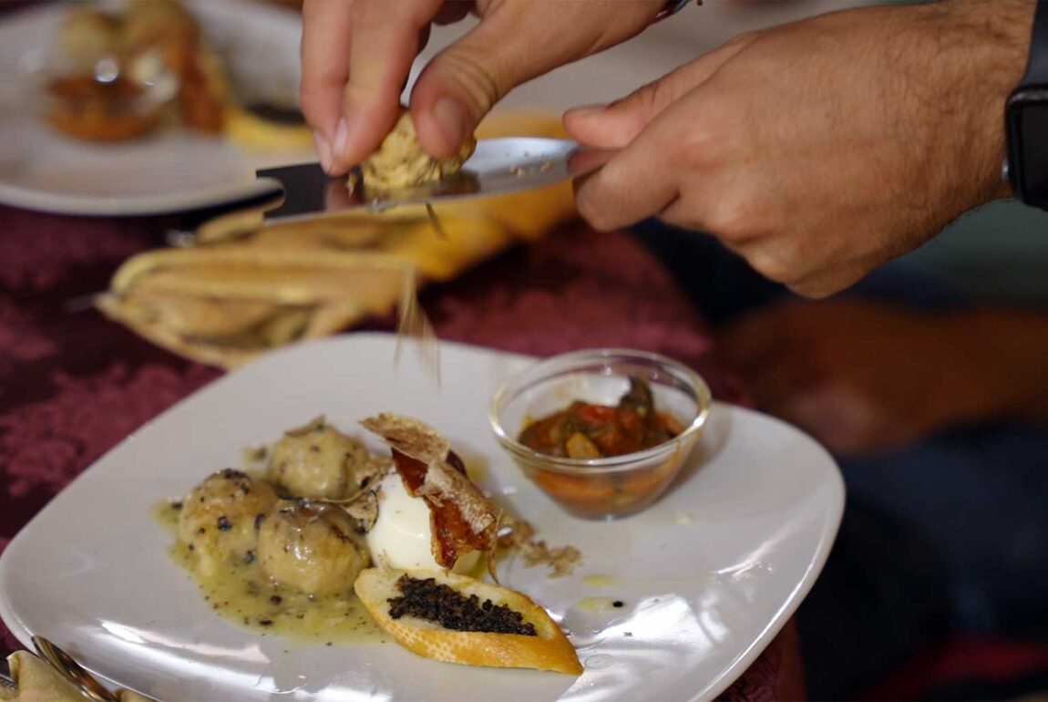 Truffle-based meal documented by Oro nella Terra